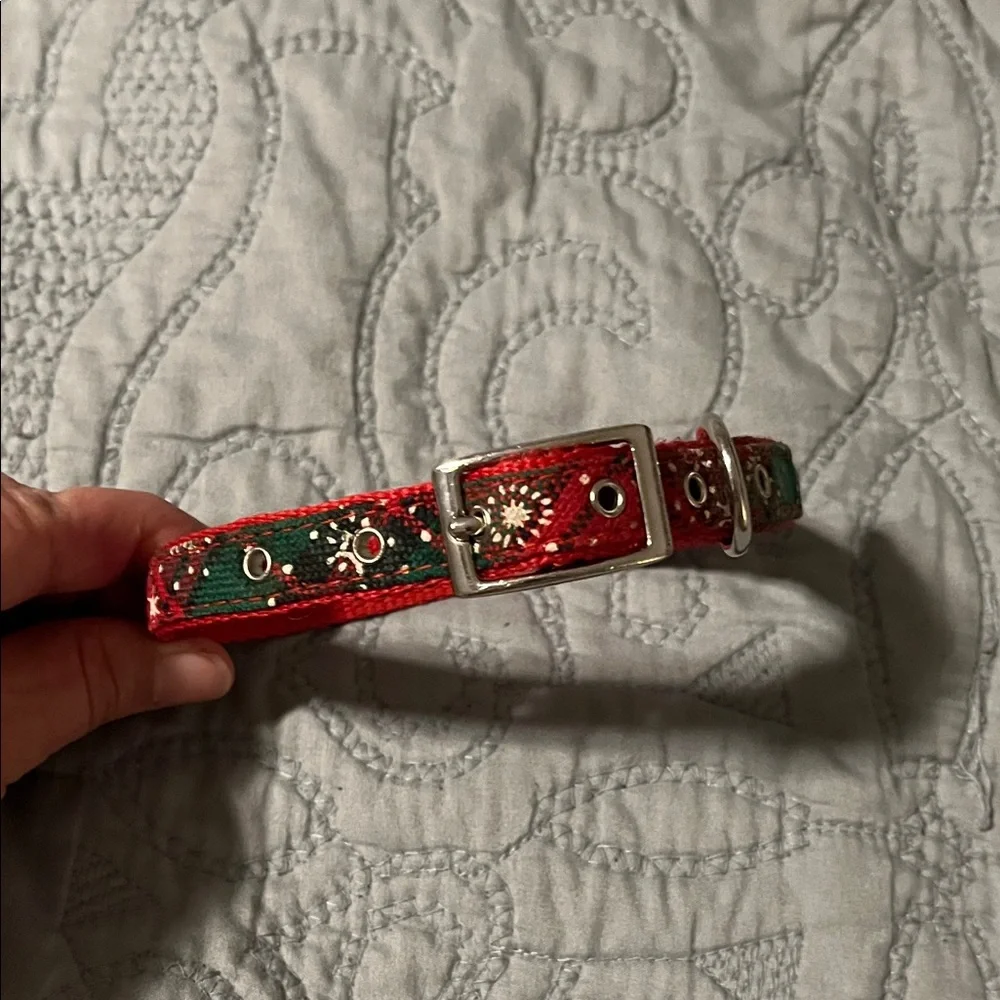Christmas Themed Red and Green Small Dog Collar with Buckle NWOT